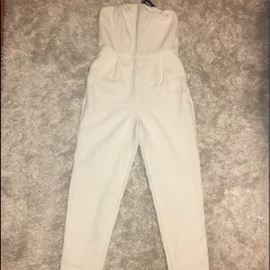 White Strapless Jumpsuit